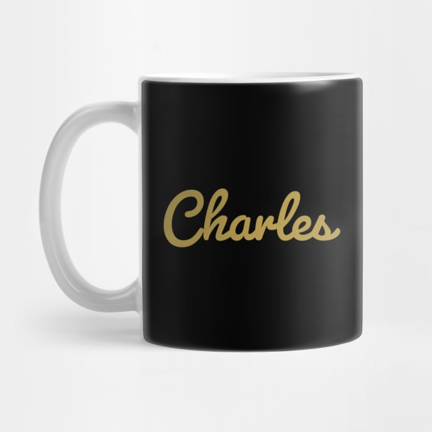 Charles Cursive Script Typography Gold Text by ellenhenryart